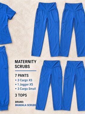 Mandala Maternity scrubs Ceil Blue